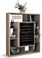 JV Möbel Barschrank Weinschrank Braun 129 x 58 x 152 cm