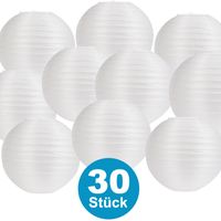 30 Stück Weiß Papier Laterne Durchmesser 15 cm (ohne LEDs) Papier Lampions outdoor Papierlaterne Lampenschirm Hochtzeit Party Deko