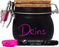 Spardose Geld Geschenk Ideen Neon Beschriftung pink Größe S 0.5 Liter