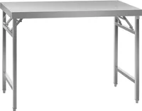 Royal Catering Pracovní stůl z nerezové oceli - PREMIUM - 120 x 60 cm - 120 kg - skládací -