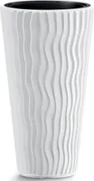 Dekorativer Blumentopf, rund, hoch, weiß, 29,7x53,1 cm, Sandy