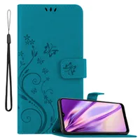 Cadorabo Puzdro pre Samsung Galaxy A22 5G Protective Case in Blue Ochranné puzdro na mobilný telefón Puzdro Flowers Flower Case