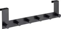 WENKO Metall Türgarderobe Celano in Schwarz 39 x 11 x 5,5 cm