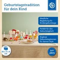 Bieco Holz Geburtstagszug Waldtiere mit Zahlen 0 - 9 Jahre | 17 tlg., Länge ca. 59 cm | Kerzen Geburtstagszug | Holz Eisenbahn Kinder Geburtstagszug Holz | Geburtstagskerzen Zahlen | Holz-Zug