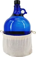 Glasballon blau 5 Liter mit Baumwollbeutel-Natur