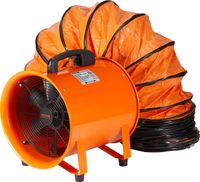 VEVOR Bauventilator 367-W-AC-Motor Baugebläse 2800 U/min Baulüfter Gebläse 2574 CFM (4373 m3/h) Axiallüfter mit 5 m Schlauch Axialgebläse 79 dB Geräuschpegel Industrielüfter