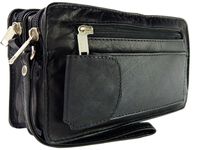 ALASSIO 29068301 Herrentasche Alessio Lederhandtasche in schwarz Herrenhandtasche ca 21 x 7 x 14 cm Handgelenktasche mit Reißverschluss und 2 Hauptfächer Herren Handtasche aus Echtleder 
