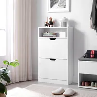 VASAGLE skříňka na boty se 2 klapkami 60 x 24 x 102 cm bílá