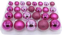 Weihnachts-Kugel Mix Paket 52 Stück pink