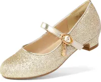 DREAM PAIRS Ballerinas Mädchen Mary Jane Flache Schuhe Ballerinas Prinzessin Schuhe Kommunionschuhe Schulschuhe,Size 31,Gold,KFL219-E
