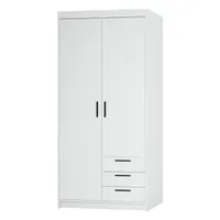 AX LIVING Storicos 2D3S Kleiderschrank Weiß mit schubladen 89,7 cm