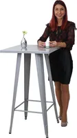Stehtisch MCW-A73, Bistrotisch Bartisch, Metall Industriedesign 105x60x60cm  silber