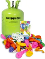 HELIUM DO BALÓNKŮ BALLOONGAZ - jednorázová nádoba 400 l + 50 latexových balónků HELIUM DO BALÓNKŮ BALLOONGAZ – jednorázová tlaková nádoba o vodním objemu 13 l, obsahuje 400l stlačeného helia. Hmotnost láhve je 4,30 kg, výška 420 mm.