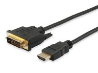 equip life 119322 HDMI/DVI Videokabel für Audio-/Video-Gerät - 2 m - ja - 1 x HDMI Stecker Digital Audio/Video - 1 x DVI-D Stecker Digital Video - Schwarz