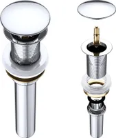 Mai & Mai Ablaufgarnitur Waschbeckenstöpsel Push Up PU01, ohne Überlauffunktion, Durchmesser: 6,5cm, Fingerdruck-Öffnungsfunktion