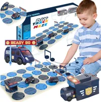 DYMEXSHOP | Spielfahrzeuge - Spielzeugset Labyrinth - Polizeiroute - 52 Teile - Kreativitätsfördernd - Mit Licht und Sound