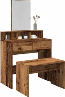 vidaXL Schminkhocker Altholz-Optik 70x35x45 cm Holzwerkstoff