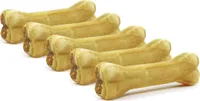 DOGBOSS 100% Natur Kauknochen - Hundeknochen, Rinderhaut mit Strauß, 5 Stück 17 cm