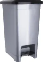 Orion | Mülleimer mit Tretmechanismus - 15 l - Grau - Treteimer - Platzsparend - Abfalleimer