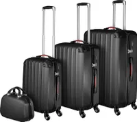 Hartschalenkoffer-Set Pucci 4-teilig, 3 Trolleys und Beauty-Case aus robustem ABS-Kunststoff