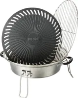 BBQ-Toro Grill Set für Raketenofen, Set mit Gusseisen Grillplatte, Grillrost, Tropfschale, Heber