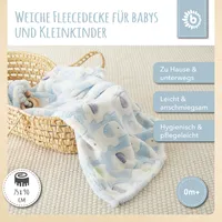 Bieco Babydecke Jungen Blau Elefanten | Baby Decke | Kuscheldecke Baby | Baby Blanket | Tagesdecke Kinder Jungen | Buggy Decke |  Baby Kuscheldecke |  Kissen | Decke Baby| Flauschige Fleecedecke