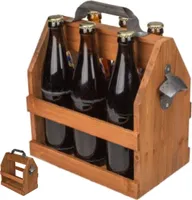 OOTB Holz Flaschenhalter Flaschenträger für 6x 0,5l longneck Flaschen