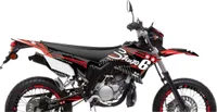 Zestaw czerwonych naklejek Stage6 do Yamahy Dt 50