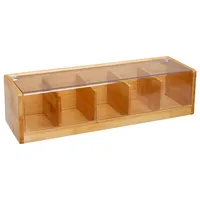 5five Simply Smart Teebox Bambus Kunststoff beige 9,5cm x 36cm x 11cm