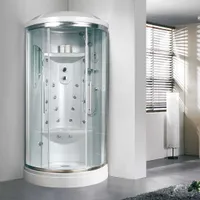 Fertigduschkabine mit Hydromassage und Dampfbad 90cm, viertelkreisförmig | Iride
