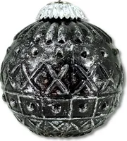 Glas Weihnachtskugel schwarz - C - 8,5 x 10cm Deko-Kugel Christbaumschmuck glänzend