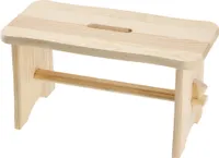 KADAX Holzhocker "Falun", aus natürlichen unlackierten Kiefernholz, Sitzhocker, Tritthocker, Rechteckig