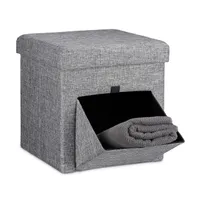 relaxdays Faltbarer Sitzhocker mit Klappe