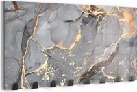 DEQORI Kleiderhaken Glas 60x30 cm 'Elegantes Marmormuster' Wand Garderobe beschreibbar