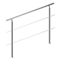 MONZANA Treppengeländer Edelstahl Innen und Außen Handlauf Geländer Brüstung Balkon, Länge:150 cm, Querstreben: 2 Querstreben