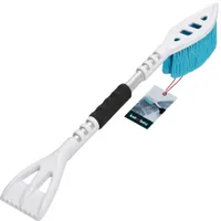 KOTARBAU® Premium skrobaczka do lodu z miotelka 70 cm Szczotka do sniegu Plastikowa skrobaczka do szyb z ergonomicznym uchwytem Bialo-niebieska miotelka do sniegu Akcesoria samochodowe Skrobaczka do lodu Gadzet samochodowy