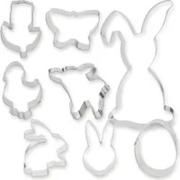 Zenker Osterausstecher-Set, hochwertige Keks- und Plätzchenausstecher, Ausstecher für Hasen, Ausstechform für Schafe und Schmetterlinge, Ausstechförmchen für Ostern (Farbe: Silber), Menge: 1 x 9er Set