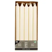 Papstar Kronkerzen Ø 2,2 cm 24 cm weiß aus 100 % Stearin, 12 x 10 Stück