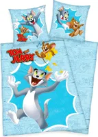 Herding Renforcé Wende Bettwäsche 2 tlg.135x200cm Tom & Jerry Katz Maus Baumwolle Knopfleiste
