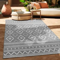 Outdoor Teppich Flachgewebe modern Boho Ethno wetterfest Außenbereich Grösse 133x190 cm