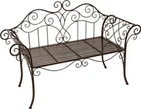 Ławka ogrodowa Selene 950387, brązowy, metal, 143 cm