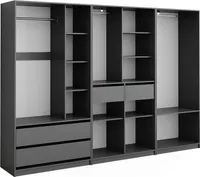 Vicco Kleiderschrank Elmo, 100 x 200 cm 3er Set, Anthrazit