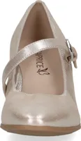 Caprice Damen Pumps Leder Spangenpumps Blockabsatz 9-22310-44, Größe:37.5 EU, Farbe:Beige