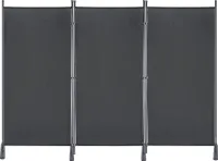 NAIZY Paravent Flexibel Verstellbar 275 x 180 cm 3 Teilig Raumteiler Sichtschutz Anthrazit Raumteiler Stellwand Dunkelgrau
