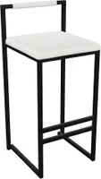 Aspro Furniture, Barhocker im Loft-Stil, Barhocker aus Ökoleder, Küchenstuhl, weißer