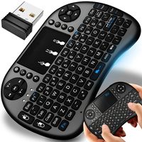 Kabelloses Mini Tastatur für Android TV BOX Smart TV PC Notebook Wireless Touch Touchpad Maus Handheld Keyboard QWERTY Minitastatur Drahtlose 2,4 GHz Retoo