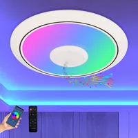 JDONG LED Deckenleuchte Dimmbar mit Bluetooth Lautsprecher, 36W LED Deckenlampe mit Fernbedienung oder APP für Schlafzimmer Küche Kinderzimmer