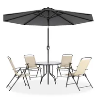 UISEBRT 300cm Alu Sonnenschirm UV Schutz 40+ - Dunkelgrau Gartenschirm Terrassenschirm Marktschirm für Balkon, Garten, Terrasse