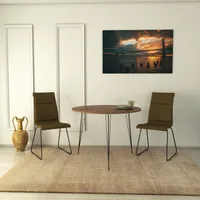 Skye Decor, Sandalf- Sandalf CMY, Nussbaumfarbe, Couchtische, 75x90x90 cm, 100% Melaminbeschichtete Partikelplatte