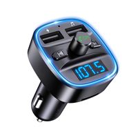 Bluetooth FM Transmitter,2 USB Aufladung, Universelles Auto Ladeger?t, LED Display Freisprechen Car Kit, Auto Musik-Player(Blau)